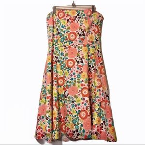 Retro MCM Flower Power Strapless Dress